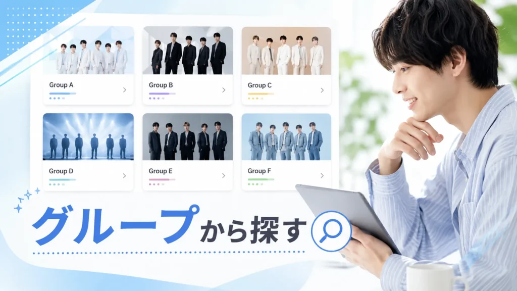 グループから芸能人・アイドルの人物情報と恋愛情報を探す