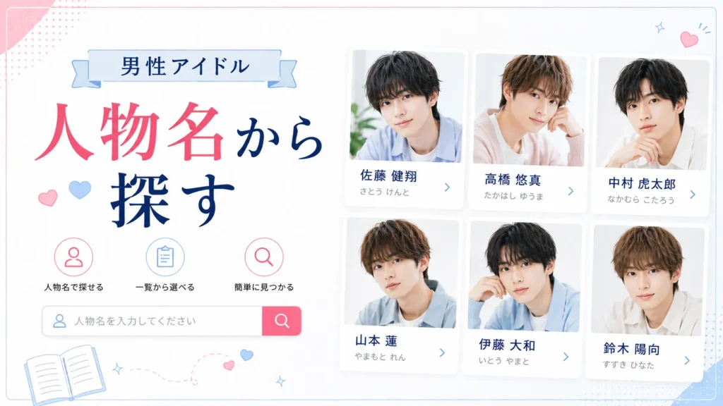 男性アイドルを人物名から探す