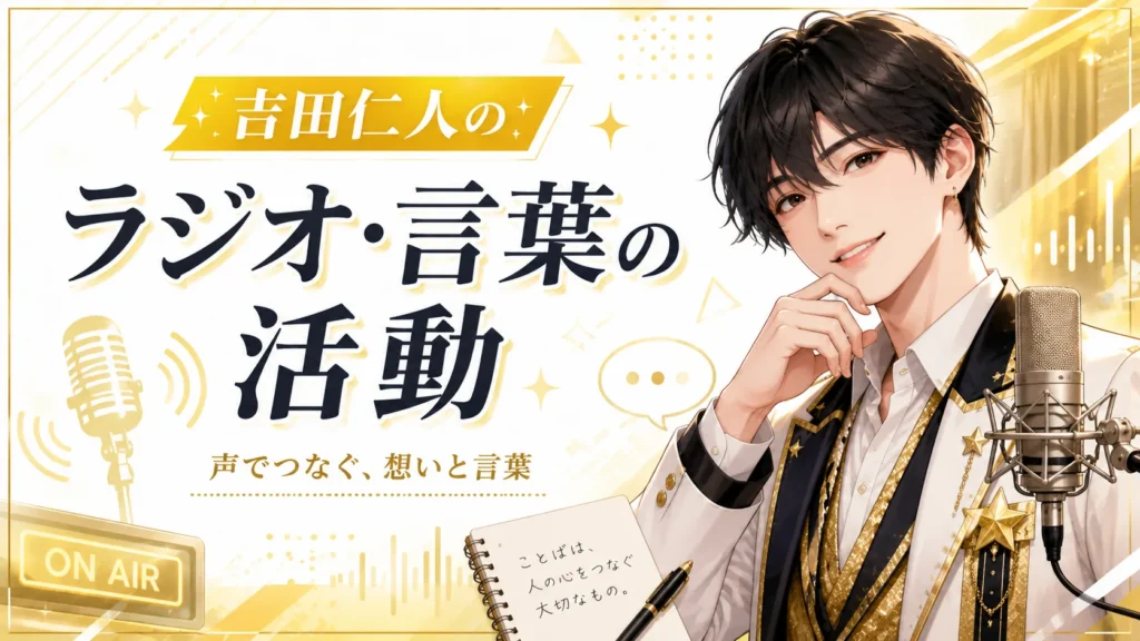 吉田仁人のラジオと言葉の活動を整理したイメージ