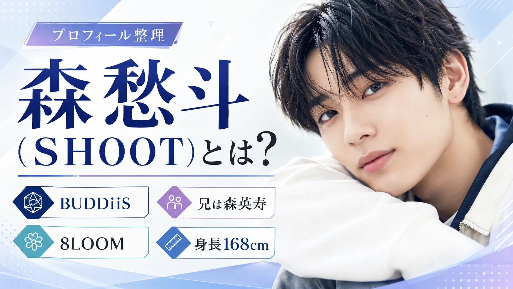 森愁斗（SHOOT）とは？本名・年齢・身長・兄の森英寿・出演作品を整理