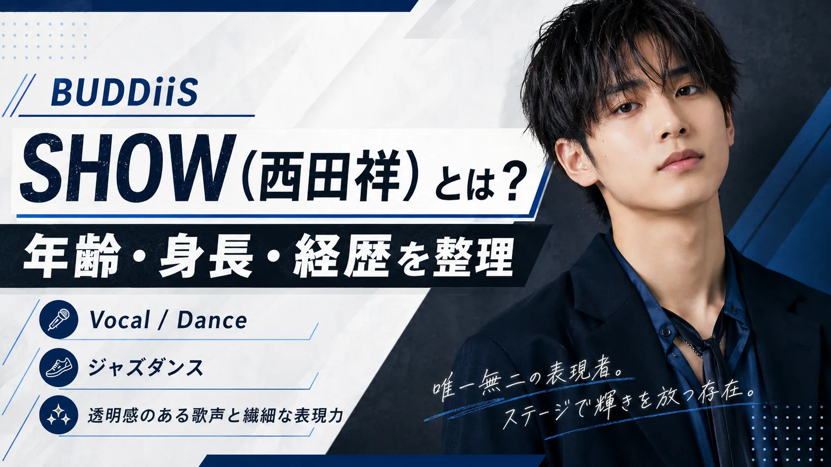 西田祥（SHOW）のプロフィール｜年齢・身長・BUDDiiS担当・学歴・経歴を確認